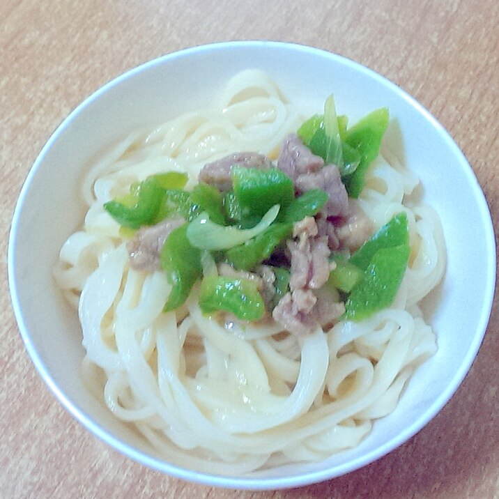 ピーマンと豚肉のあんかけ麺